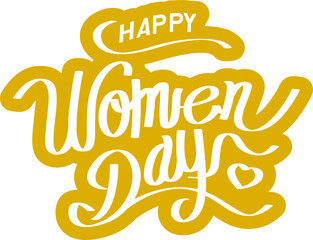 Handwritten  brush lettering of Happy Womanday , Typography design, calligraphy illustration