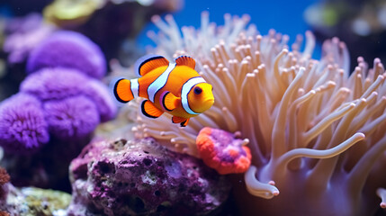 Fototapeta na wymiar Clown fish coral reef