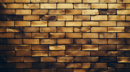 Golden bricks wall texture background