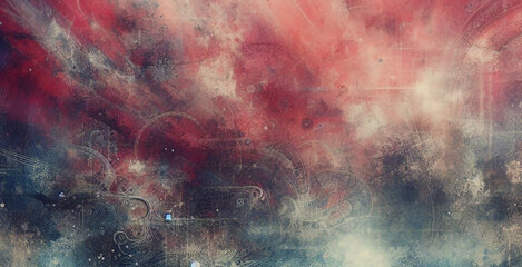 空のショーシーンの背景。濡れたアスファルト上の暗い通りの反射。暗闇の中で赤と青のネオン光、ネオンの形、煙。抽象的な暗い背景。
