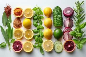 cooking ingredients on the kitchen table fruits or vegetables professional advertising food photography