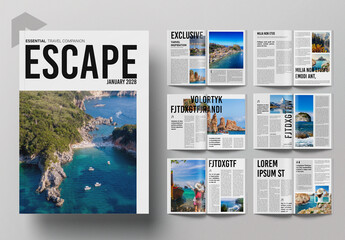 Travel Magazine Layout - obrazy, fototapety, plakaty