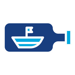 Ship In Bottle icon vector image. Can be used for Ocean.