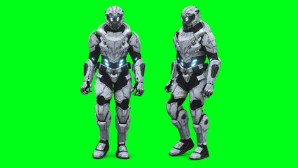 Military futuristic cyborg, robot. 3d rendering.