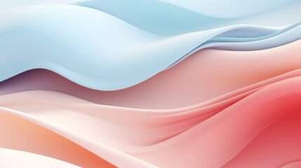 Abstract 3d wavy smooth background. Multicolor pastel colour palette. Aesthetic concept. Generative AI