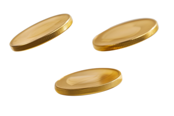 gold coins isolated on transparent background. png