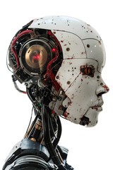 
robot head. isolated on transparent background.