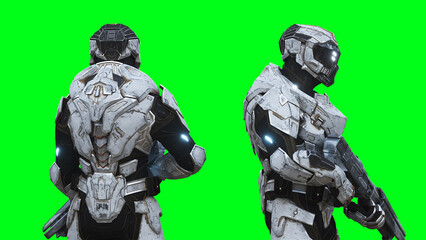 Fototapeta premium Military futuristic cyborg, robot. 3d rendering.