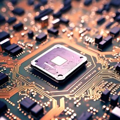 Motherboard digital chip Circuit board Technology background.