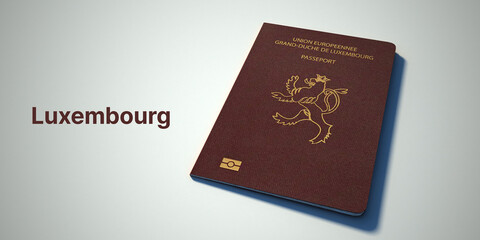 Luxembourg Passport.
3d rendering passport on white background.