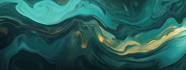 Fototapeta premium amazing aesthetic wallpaper, retro style, liquid marble, isolated color, teal and dark green, wavecore