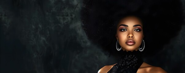 Stunning portrait of an elegant black woman exuding regal beauty and grace. Concept Regal Beauty, Elegant Black Woman, Stunning Portrait, Graceful Pose