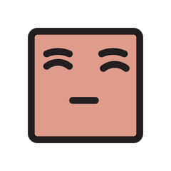 Emoji Emoticon Expressionless Face Feeling Happy Smiley Filled Outline Ocon