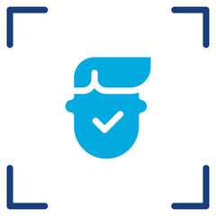 Face Id icon vector image. Can be used for Biometrics.