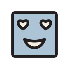 Emoji Emoticon Eyes Face Happy Shaped Smiley Filled Outline Ocon