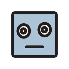 Emoji Emoticon Face Feeling Neutral Smiley Sticker Filled Outline Ocon