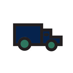 Car Delivery Distribution Shipping Transport Truck Filled Outline Icon