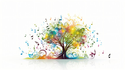 idea music theme eco notes tree