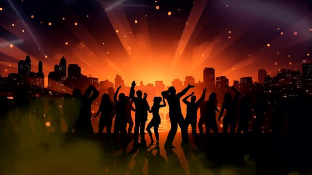 People dancing in the nightclub. Seamless looping time-lapse 4k video animation background