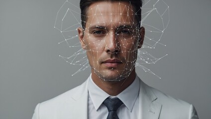 facial recognition system, male face - Powered by Adobe