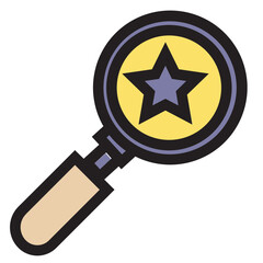 Bookmark Favorite Find Investigate Search Star Filled Outline Icon