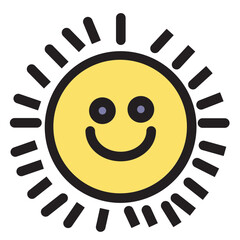 Bright Sun Sunney Weatherday Filled Outline Icon