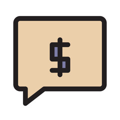 Bubble Business Chat Currency Money Filled Outline Icon