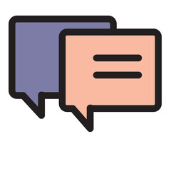 Bubble Chat Comments Email Message Talking Text Filled Outline Icon