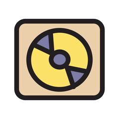 Button Disk Media Music Player Filled Outline Icon