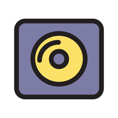 Button Disk Media Music Player Filled Outline Icon