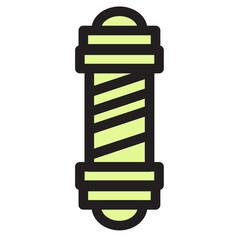 Barber Barber Pole Haircut Lighting Makeup Pole Salon Filled Outline Icon