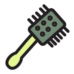 Barber Barber Hair Brush Brush Hair Hair Brush Hair Style Style Filled Outline Icon
