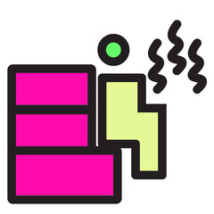 Bath Beauty Saloon Sauna Sauna Room Spa Steam Filled Outline Icon