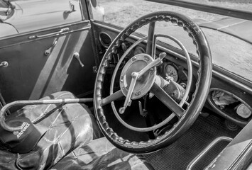 Old Car Interior - Duncombe Park North Yorkshire UK 