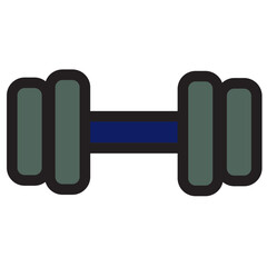 Fitness Barbell Exercise Gym Weight Dumbbell Bodybuilding Filled Outline Icon