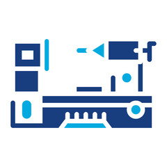 Lathe Machine icon vector image. Can be used for Mettalurgy.