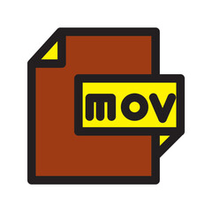 Document Extension File File Format Format Mov Filled Outline Icon