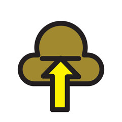 Cloud Data Media Network Social Storage Upload Filled Outline Icon