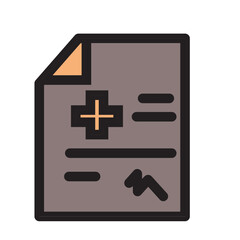 Clinic Hospital Medical Medical Report Medicine Prescription Filled Outline Icon