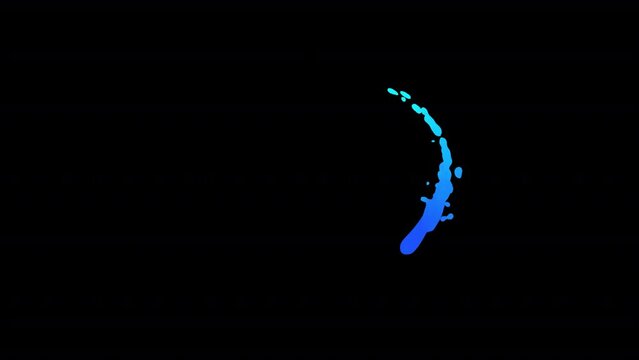 A drop of water flies and splashes around itself. Comical animation. Cartoon look.FHD. ProRes 4444. Alpha channel add.

