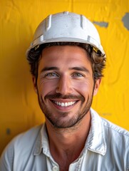 Engineer man with smile face in professional background