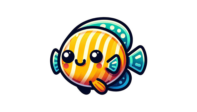 A cartoon fish with a big smile on it's face