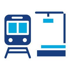 Railway Station icon vector image. Can be used for Railway.