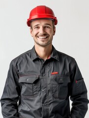 Engineer worker male with smile face in professional background