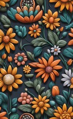 flower wallpaper decoration, mural wallpaper. Generative AI