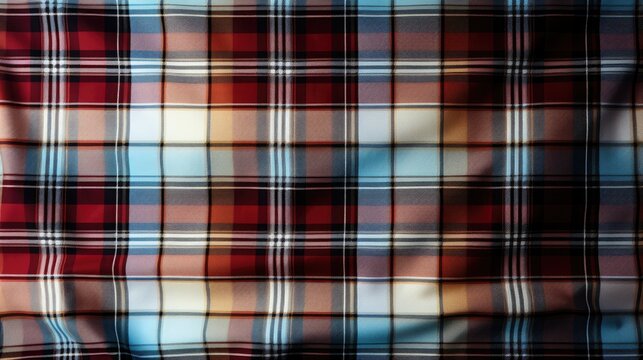 Beautiful Scottish tartan in a milky white background