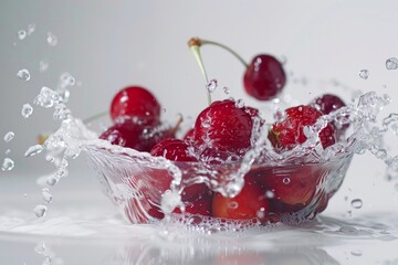 Water splash from various fruits on white background