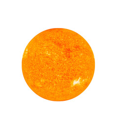 Sun isolated on png background. Solar storm concept. Elements of this image furnished by NASA.