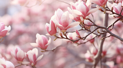 Magnolia blossom spring garden