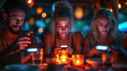 Teenagers with phones. importance of mental health and well-being among Gen Z, as they seek balance and moderation in their digital consumption habits to prioritize self-care and emotional resilience